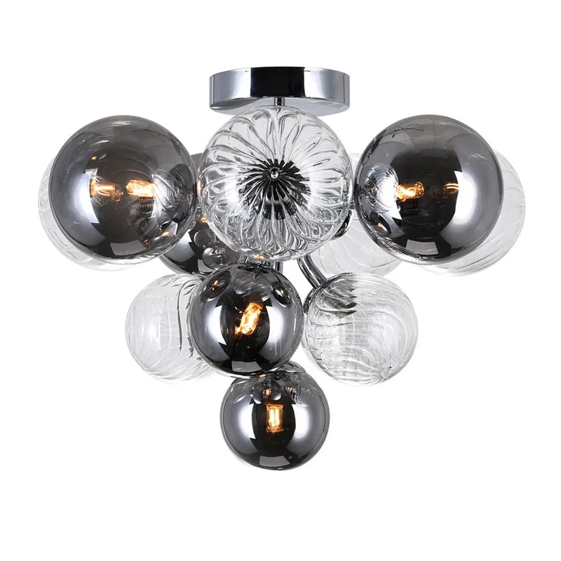 Pallocino 6 Light Chrome Flush Mount — Modern Lights LED Ceiling Lights 5.0W 
