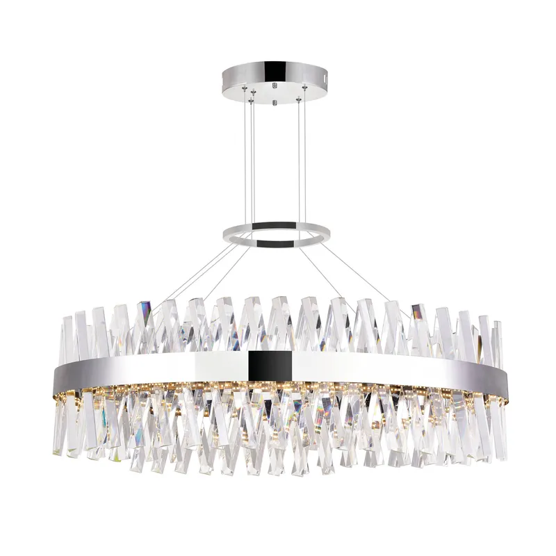 Glace Chandeliers 40in Chrome Crystal LED — Modern Lights LED Pendant Lights 88.0W 