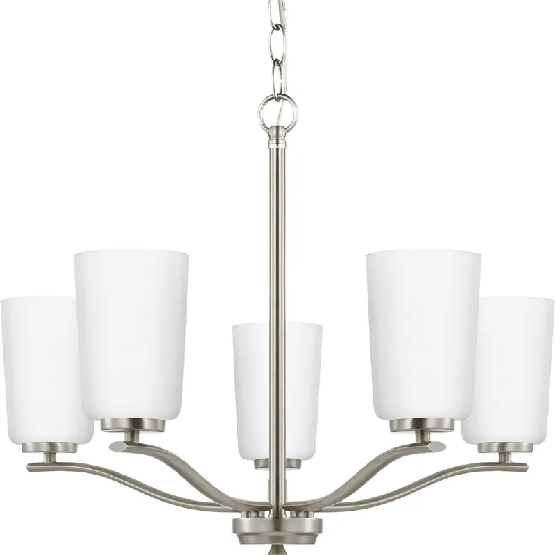 Adley Collection Five-Light Etched White Glass Chandelier — Progress Lighting LED Landscape Lights  