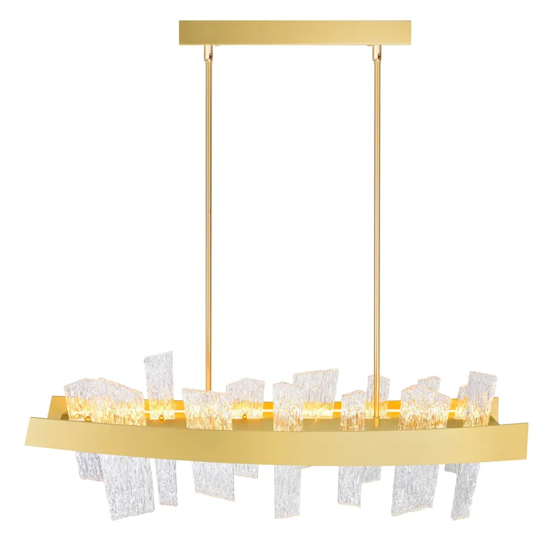 Guadiana Chandeliers Satin Gold 39in LED — Modern Lights LED Pendant Lights 38.0W 