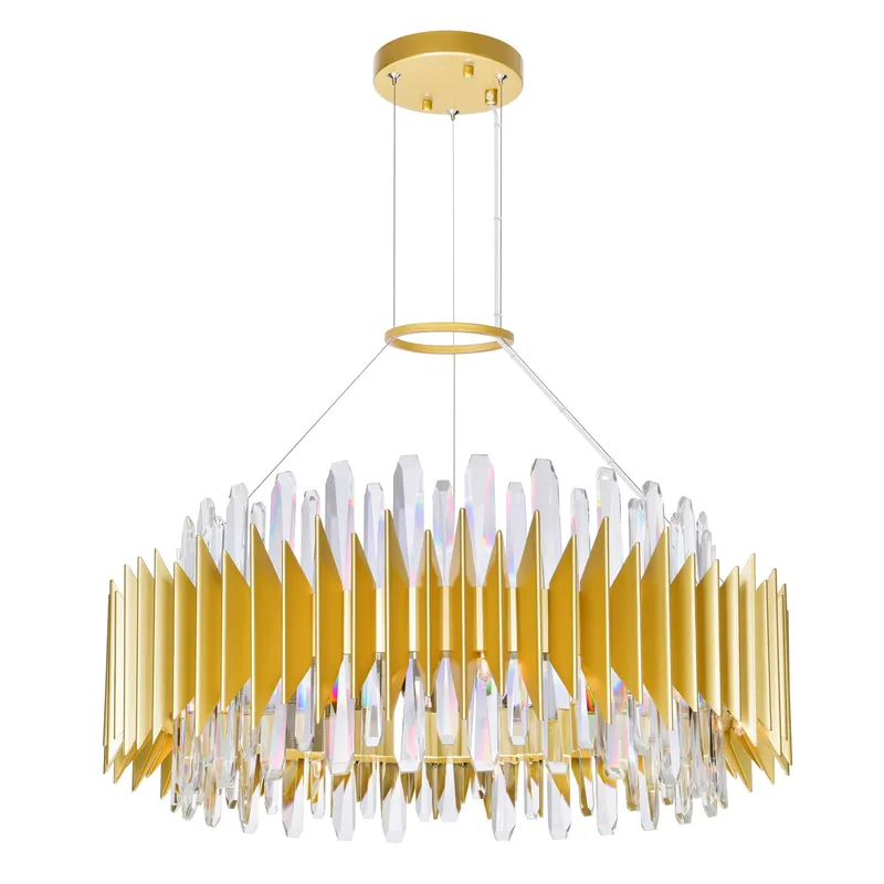 Cityscape Chandeliers 18 Light Satin Gold — Modern Lights LED Pendant Lights 40.0W 