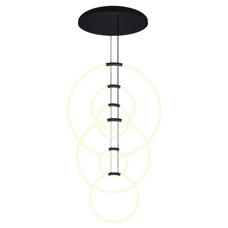 Hoops Chandeliers 6 Light Black Finish — Modern Lights LED Pendant Lights 70.0W 