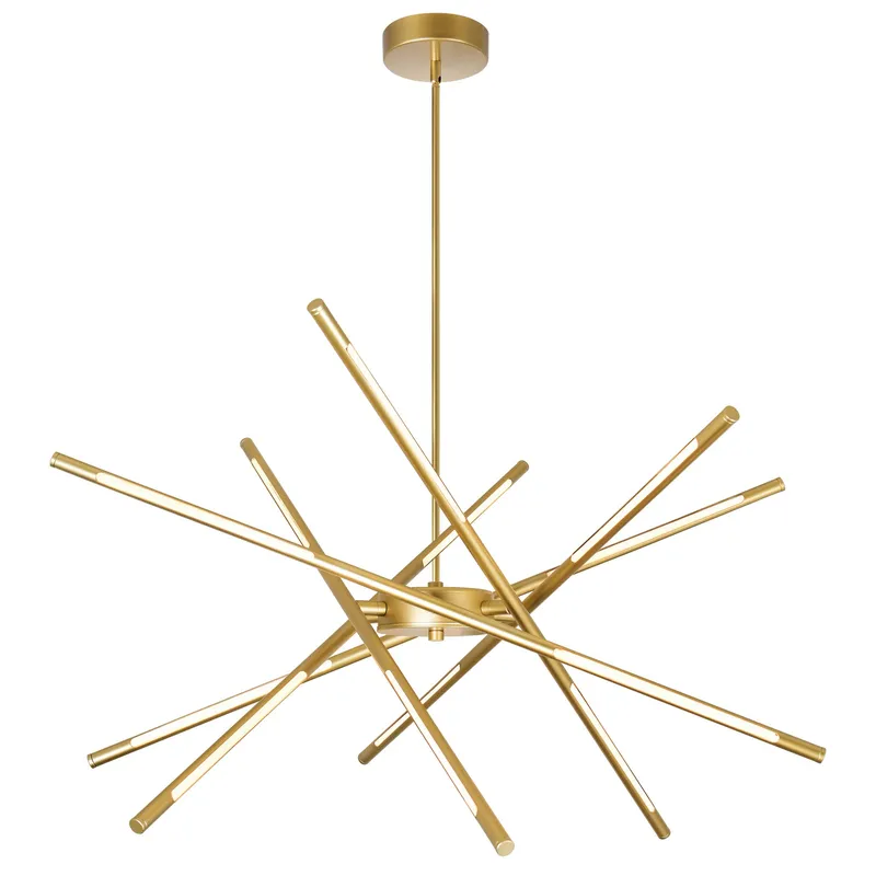 Oskil Chandeliers Satin Gold Integrated LED — Modern Lights LED Pendant Lights 20.0W 