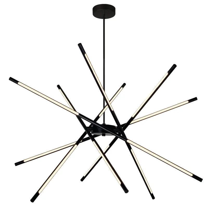 Oskil Chandeliers 43in Black Integrated LED — Modern Lights LED Pendant Lights 27.0W 