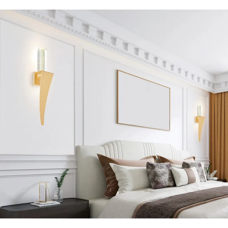 Catania Satin Gold Integrated LED Wall Light — Modern Lights LED Wall Lights 10.0W 
