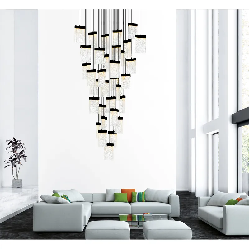 Lava Chandeliers Integrated LED Black Glass — Modern Lights LED Pendant Lights 390.0W 