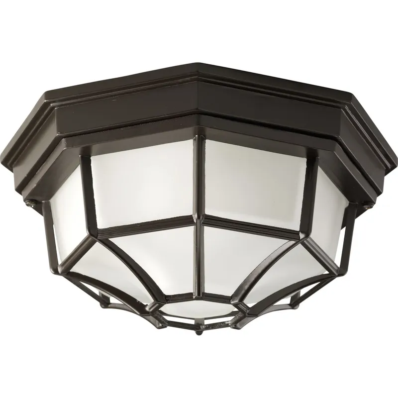 Two-Light Flushmount Etched Glass — Progress Lighting LED Post Top Lights  
