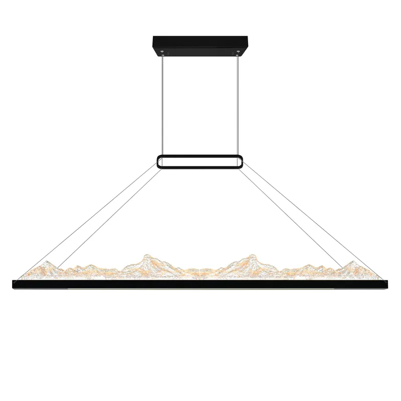 Himalayas Chandeliers LED Black 48in Glass — Modern Lights LED Pendant Lights 25.0W 