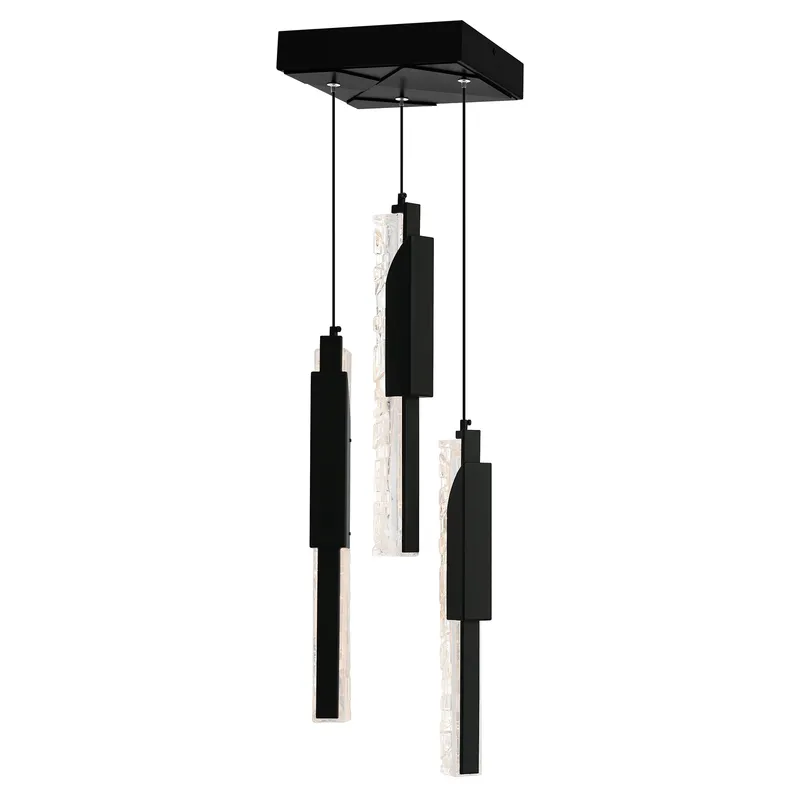 Valira Pendants 8in Black Handcrafted Glass — Modern Lights LED Pendant Lights 30.0W 