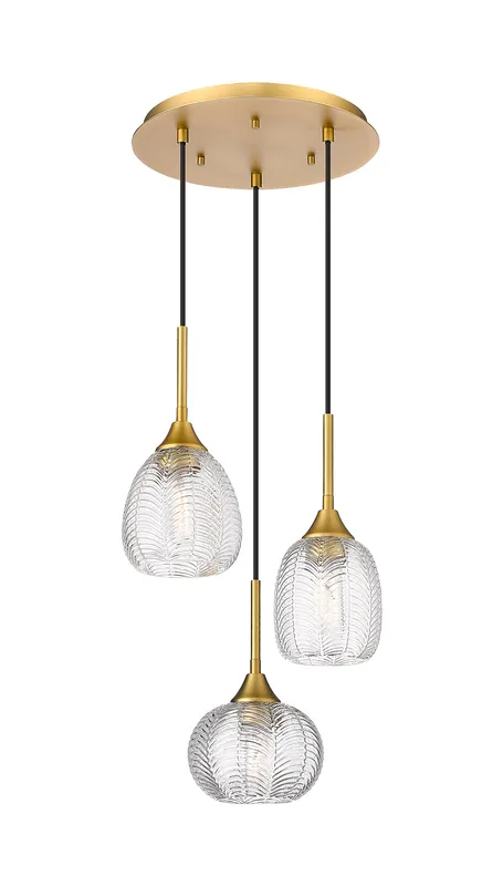 Berkshire Multi Pendant Brushed Brass Glass — Modern Lights LED Pendant Lights  