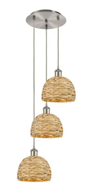 Ballston Multi Pendant Antique Brass Rattan — Modern Lights LED Pendant Lights  