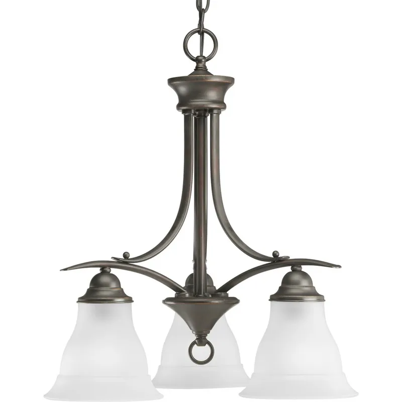 Trinity Collection Three-Light Etched Glass Chandelier Light — Progress Lighting LED Landscape Lights  