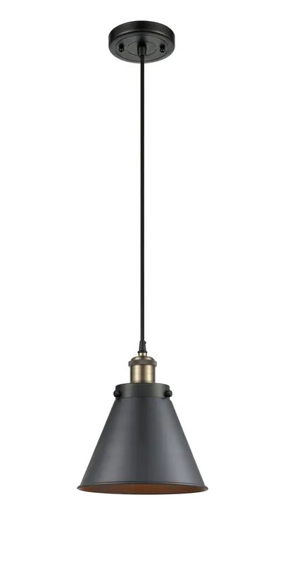 Ballston Urban Mini Pendant Black Antique Brass — Modern Lights LED Pendant Lights  
