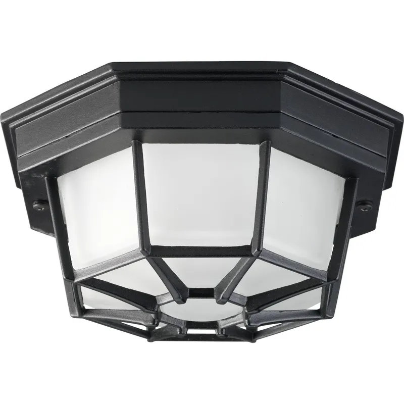 One-Light Flushmount Etched Glass — Progress Lighting LED Post Top Lights  