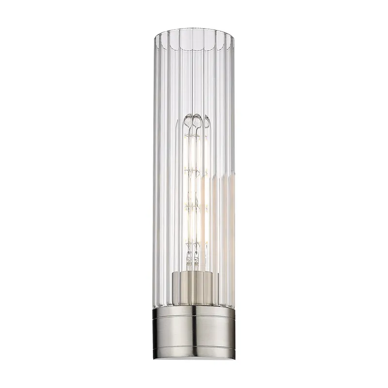 Downtown Urban Glass Ribbed Cylindrical Shade — Modern Lights LED Pendant Lights  