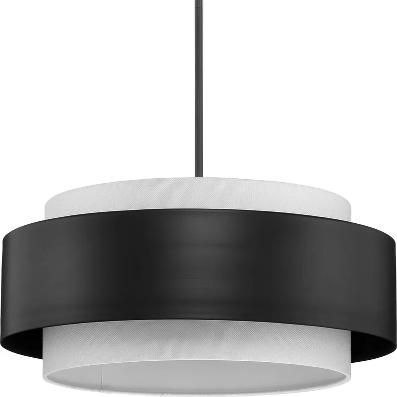 Silva Collection Three-Light White Linen Shade Pendant — Progress Lighting LED Landscape Lights  