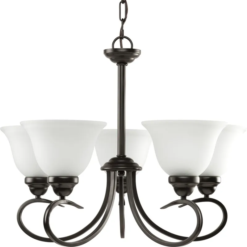 Five-Light Chandelier Etched Glass Up — Progress Lighting LED Landscape Lights  