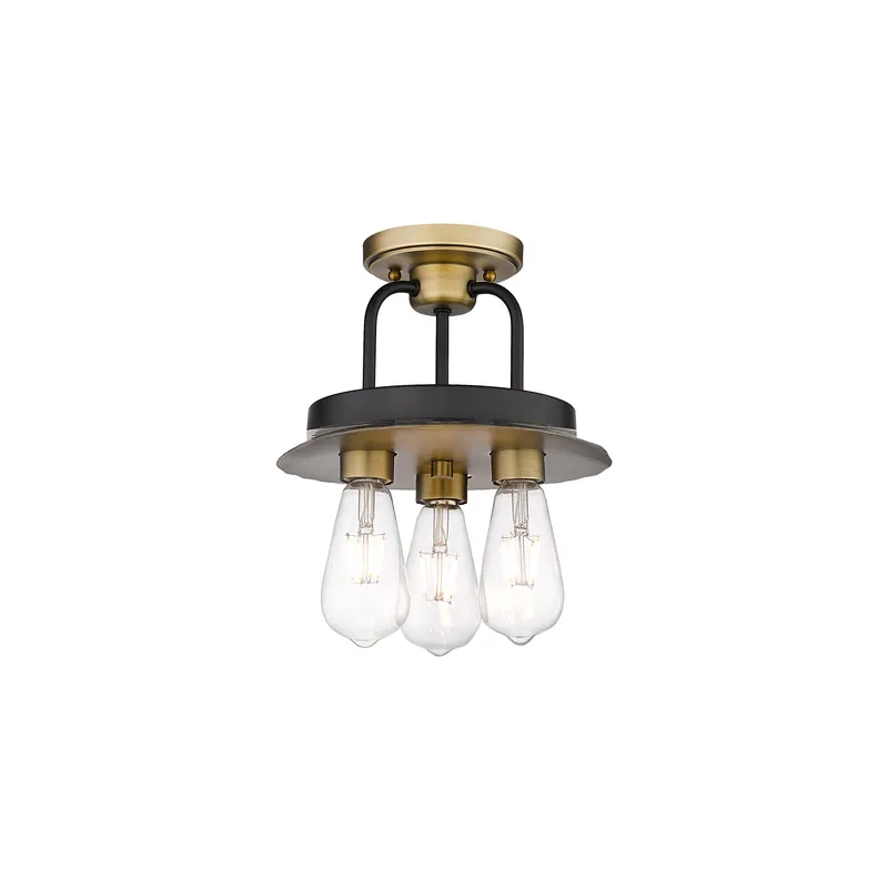 Downtown Semi-Flush Mount Satin Nickel Brass — Modern Lights LED Ceiling Lights  