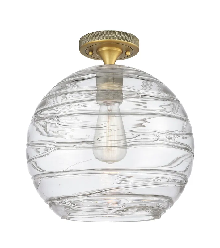 Downtown Flush Mount Satin Nickel Brass Glass — Modern Lights LED Ceiling Lights  