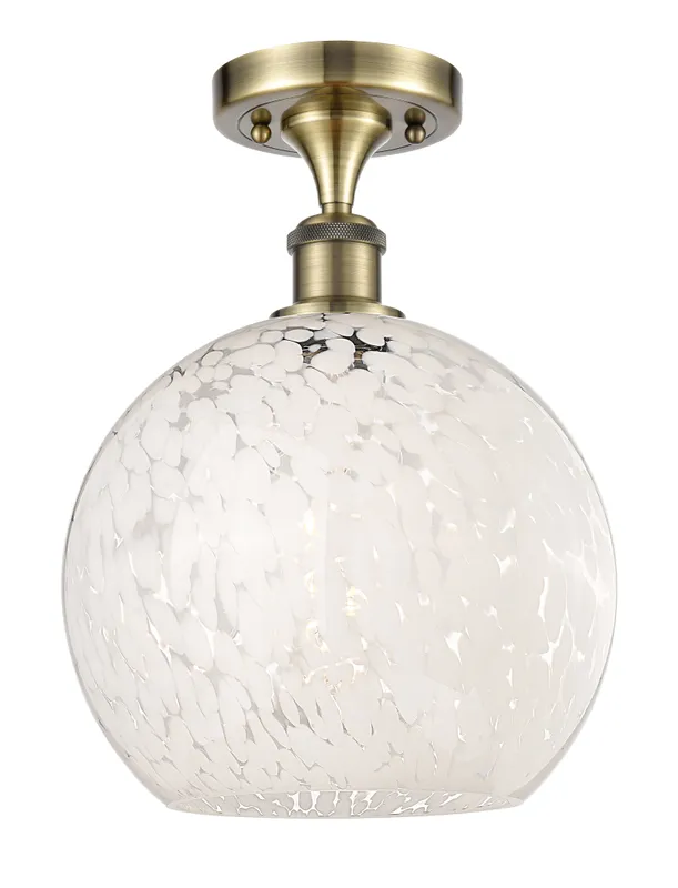 Ballston Semi-Flush Mount White Polished Chrome — Modern Lights LED Ceiling Lights  