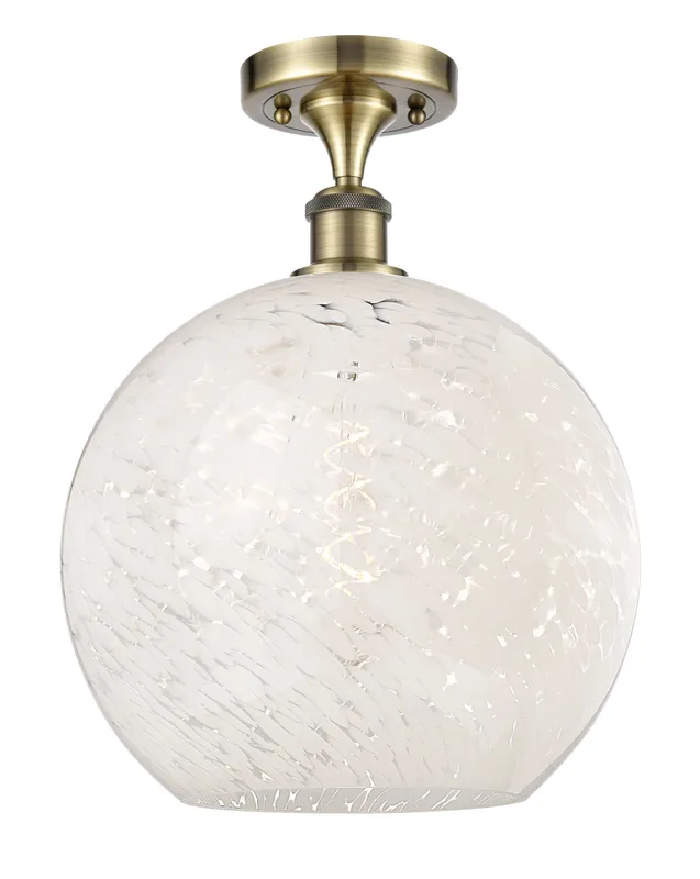 Ballston Semi-Flush Mount White Mouchette — Modern Lights LED Ceiling Lights  