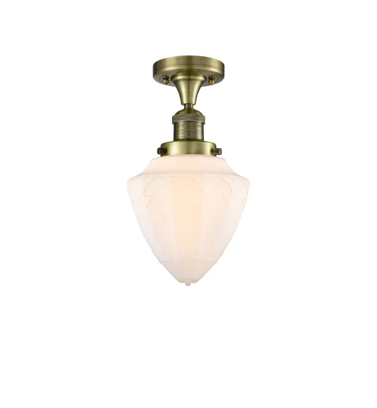 Franklin Semi-Flush Mount Steel Glass 12" — Modern Lights LED Ceiling Lights  