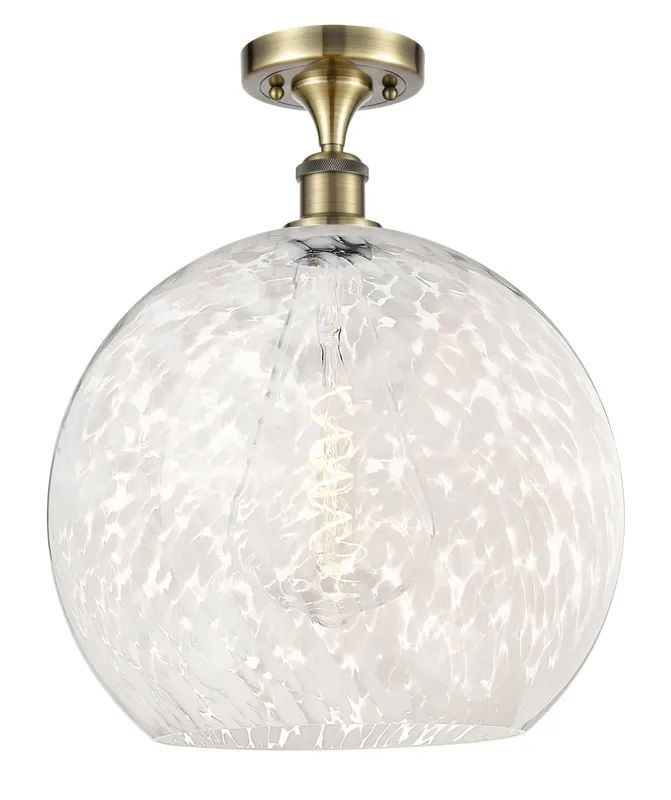 Edison White Mouchette Brushed Satin Nickel — Modern Lights LED Ceiling Lights  