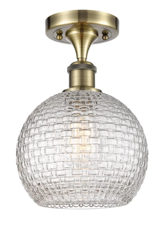Edison Semi-Flush Mount Clear Basket Weave — Modern Lights LED Ceiling Lights  