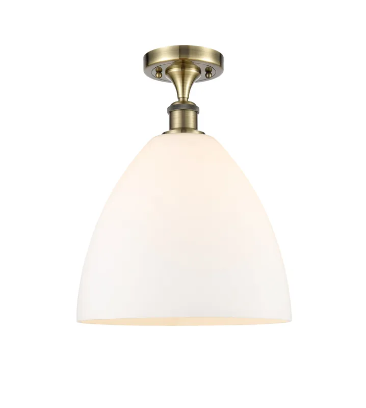 Edison Semi-Flush Mount Satin Nickel 8 Inch — Modern Lights LED Ceiling Lights  