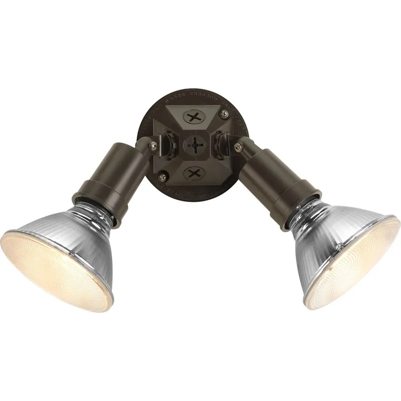Two-Light Adjustable Swivel Flood Light — Progress Lighting LED Wall Lights  