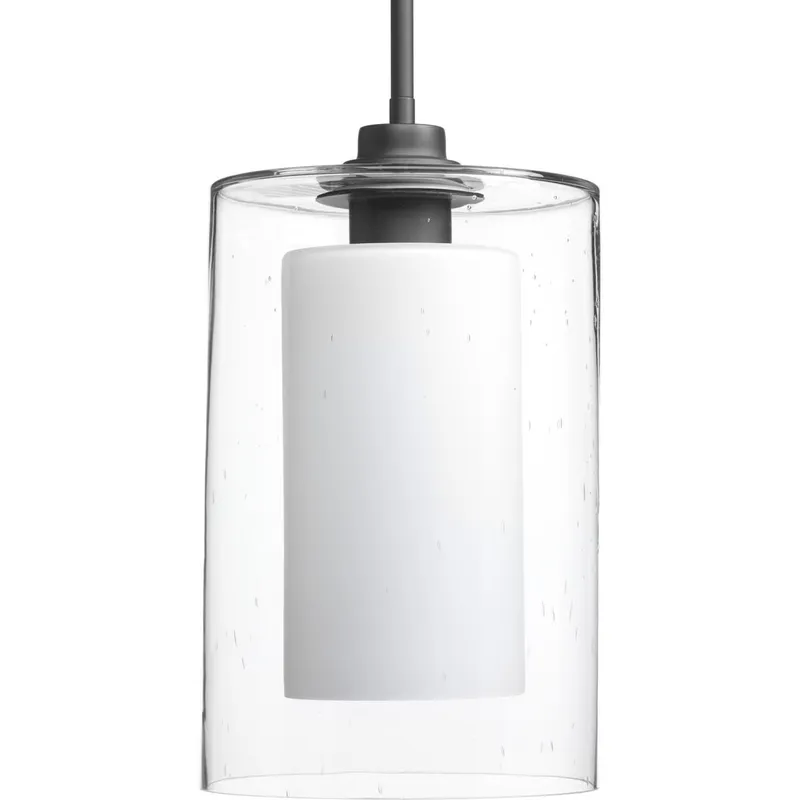 Double Glass One-Light Etched White Inside/Seeded Glass Outside Glass Pendant Light — Progress Lighting LED Landscape Lights  