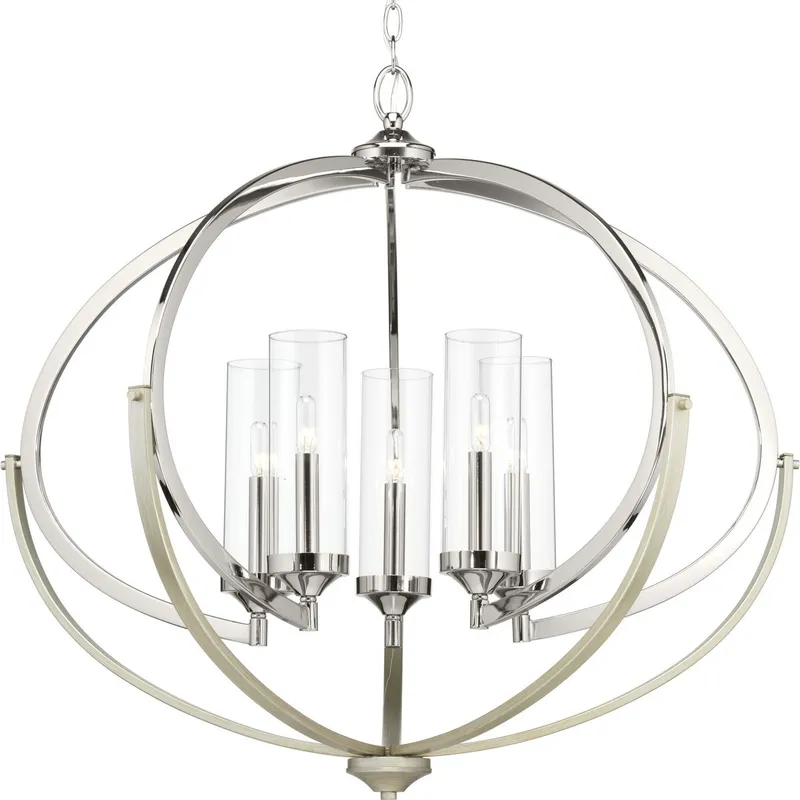 Evoke Collection Five-Light Clear Glass Chandelier Light P40017 — Progress Lighting LED Landscape Lights  