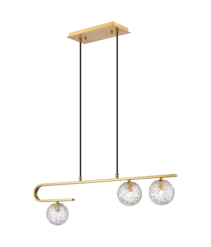 Downtown Urban Island Light Glass Steel Dimmable — Modern Lights LED Linear Lights  