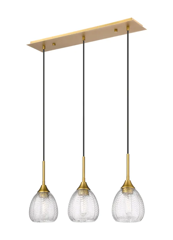 Downtown Urban Island Light Glass Steel Finish — Modern Lights LED Linear Lights  