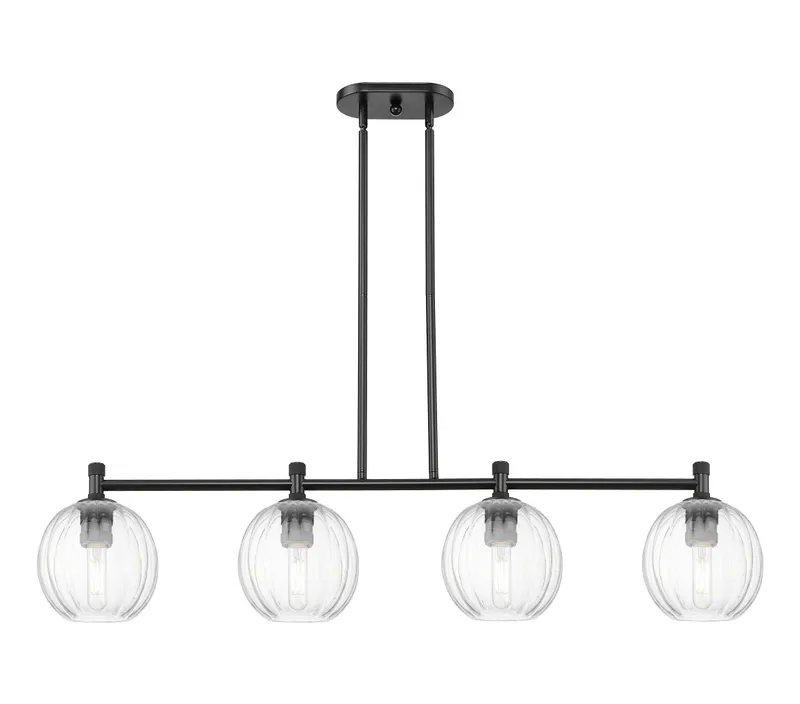 Downtown Urban Island Light Brass Glass Steel — Modern Lights LED Linear Lights  