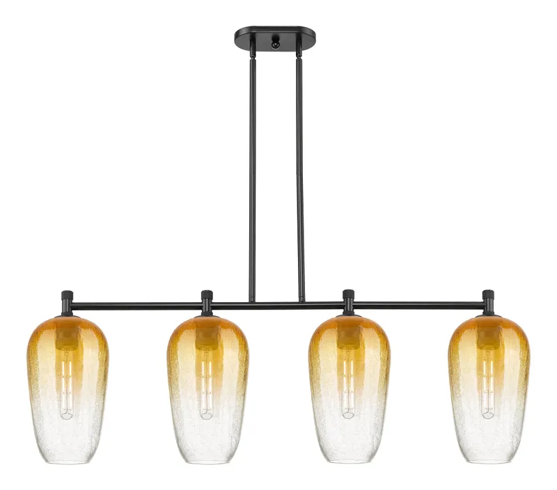 Downtown Urban Island Light Glass Steel Brass — Modern Lights LED Linear Lights  