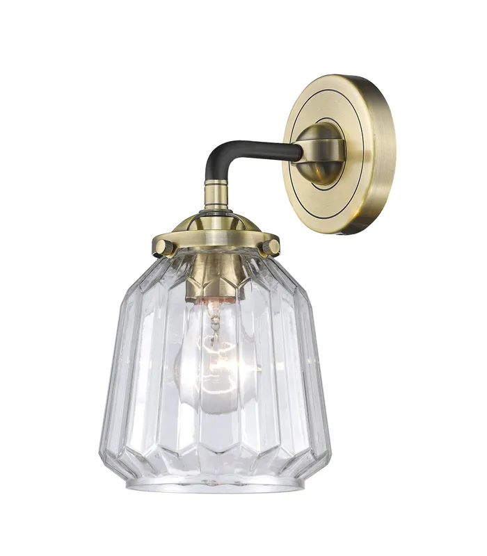 Nouveau Sconce Cast Brass Glass Steel — Modern Lights LED Wall Lights  