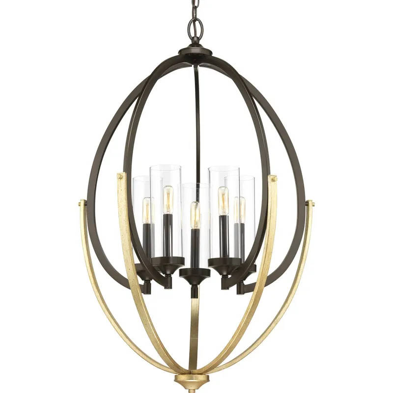 Evoke Collection Five-Light Clear Glass Chandelier Light P400025 — Progress Lighting LED Landscape Lights  