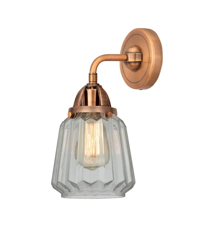 Nouveau 2 Sconce Cast Brass Glass Steel — Modern Lights LED Wall Lights  