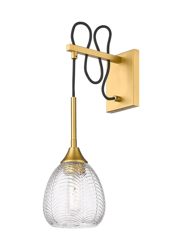 Downtown Urban Sconce Glass Steel 17 Inch — Modern Lights LED Wall Lights  