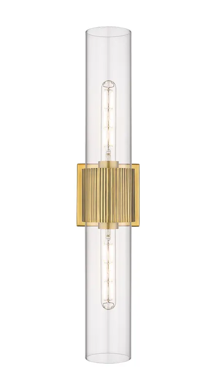 Downtown Urban Bath Vanity Light Ribbed Brass — Modern Lights LED Wall Lights  