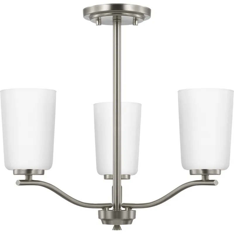 Adley Collection Three-Light Etched White Glass Semi-Flush Convertible Light — Progress Lighting LED Landscape Lights  