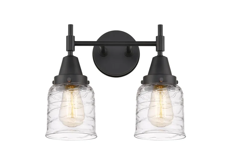 Caden Bath Vanity Light Glass Steel 14 Inch — Modern Lights LED Wall Lights  
