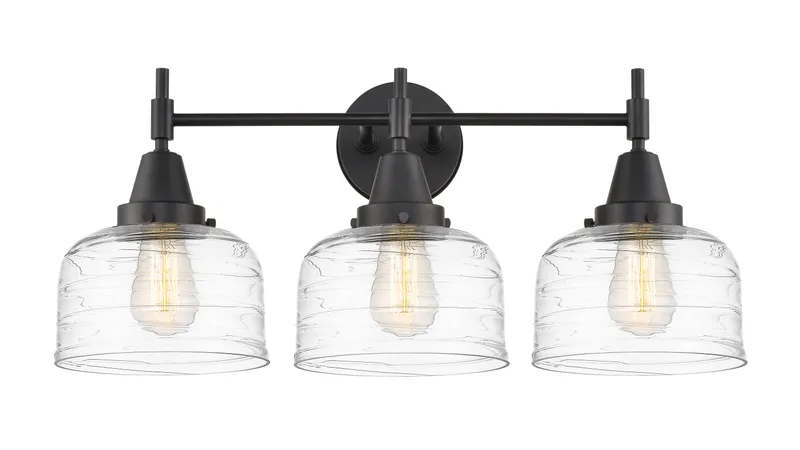 Caden Bath Vanity Light 11 Inch Glass Steel — Modern Lights LED Wall Lights  