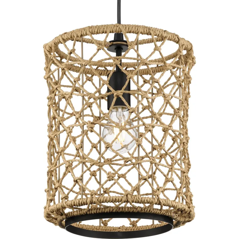 Chandra Collection One-Light Pendant with Woven Shade P500419 — Progress Lighting LED Landscape Lights  