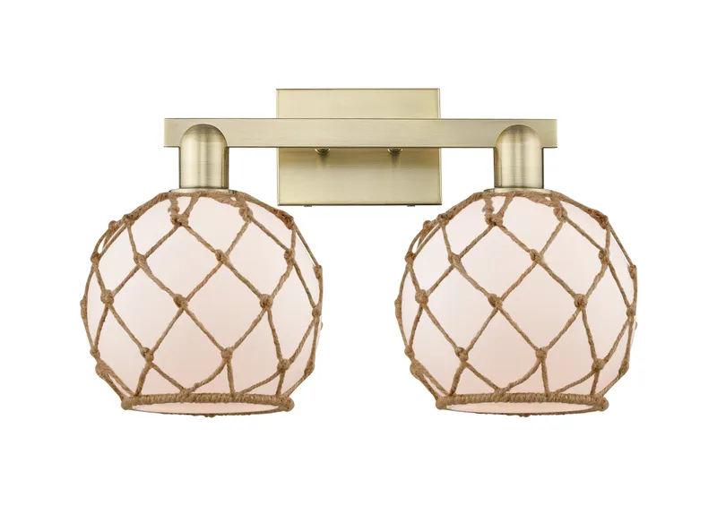 Arcadia Bath Vanity Light Brass Wicker — Modern Lights LED Wall Lights  