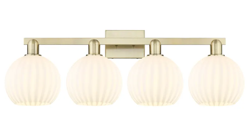 Arcadia Bath Vanity Light Brass Glass Steel — Modern Lights LED Wall Lights  