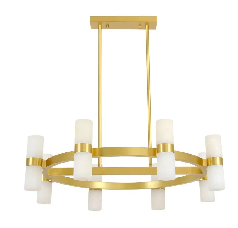 Luella 16 Light Brass Chandelier with Alabaster Shades — Modern Lights LED Pendant Lights 25.0W 