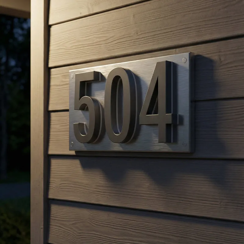 7 inch backlit house numbers - 6000k Stainless Steel - Waterproof — Modern Lights LED Bollards & Pathway Lights 24.0W 6000K
