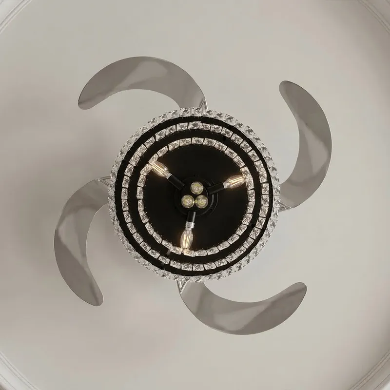 48 Inch Antique Black Retractable Blade Ceiling Fan — Modern Lights LED Ceiling Lights 60.0W 2700K